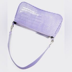 BRAND NEW Lavender Croc-Embossed Women's Shoulder Bag